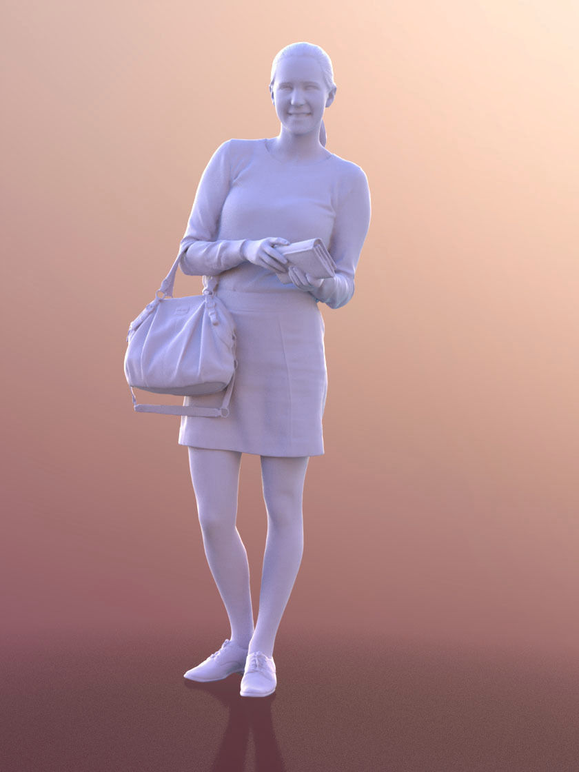 Anna 10548 - Paying Shopping Woman Low-poly 3D model_3