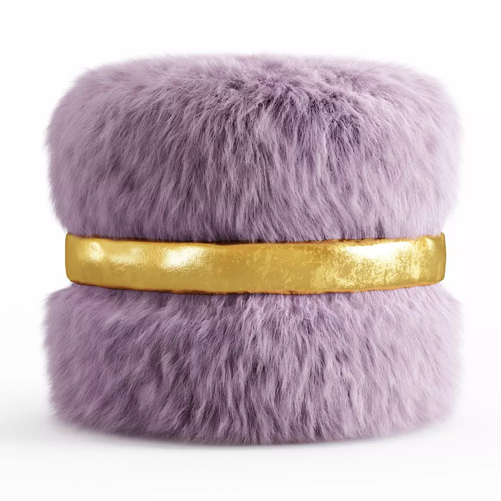 Layton Ottoman Fur 3D model_0