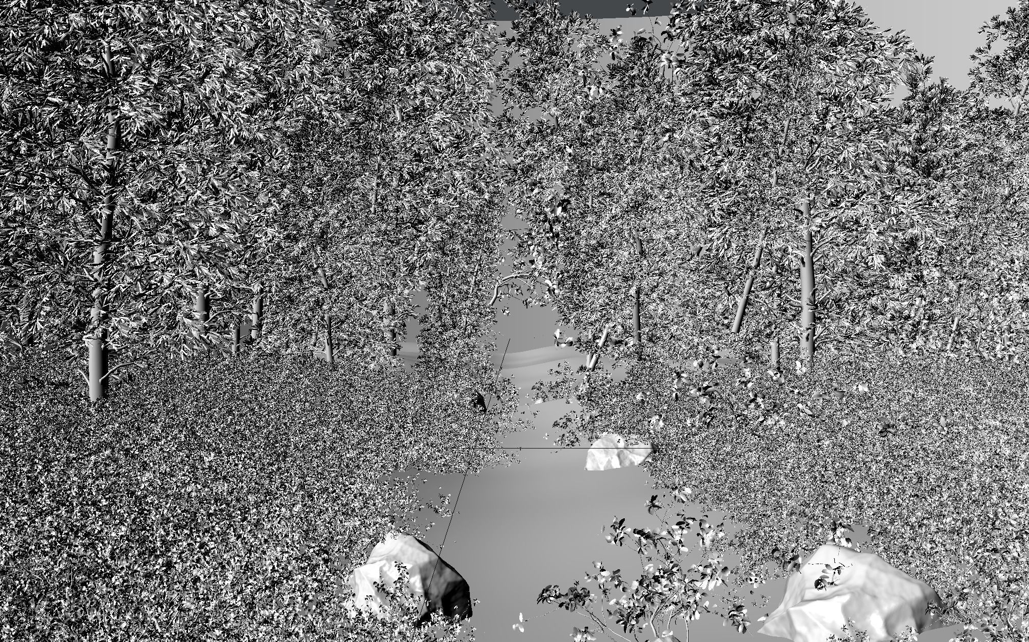 Forest Scene Low-poly 3D model_1