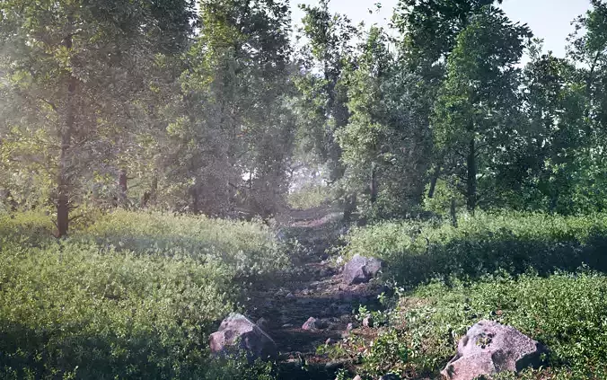 Forest Scene Low-poly 3D model