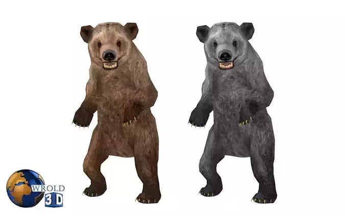 Animal Bear Rigged-Animated Pack Lowpoly 3d model