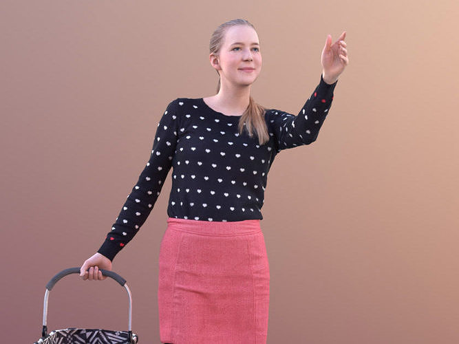 Anna 10546 - Walking Shopping Woman Low-poly 3D model