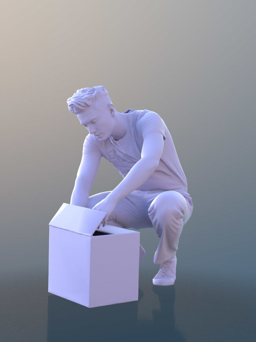 Dan 10545 - Working Craftsman Low-poly 3D model_3