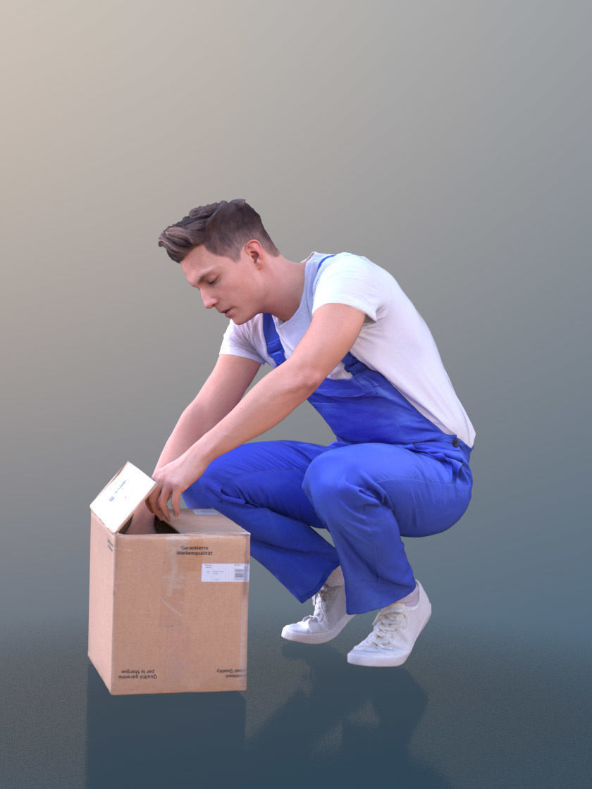 Dan 10545 - Working Craftsman Low-poly 3D model_2