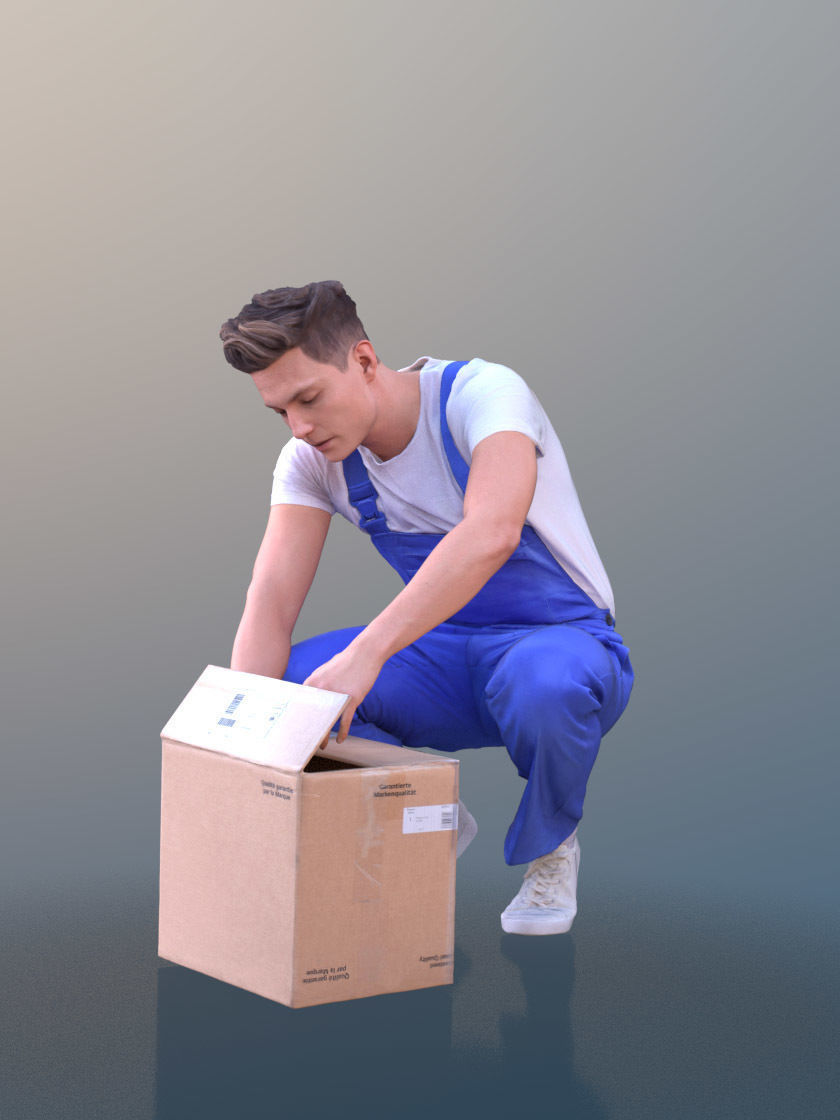 Dan 10545 - Working Craftsman Low-poly 3D model_1