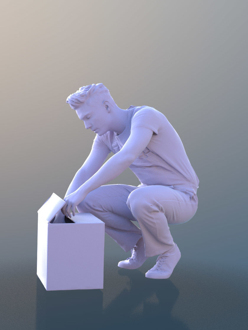 Dan 10545 - Working Craftsman Low-poly 3D model_4