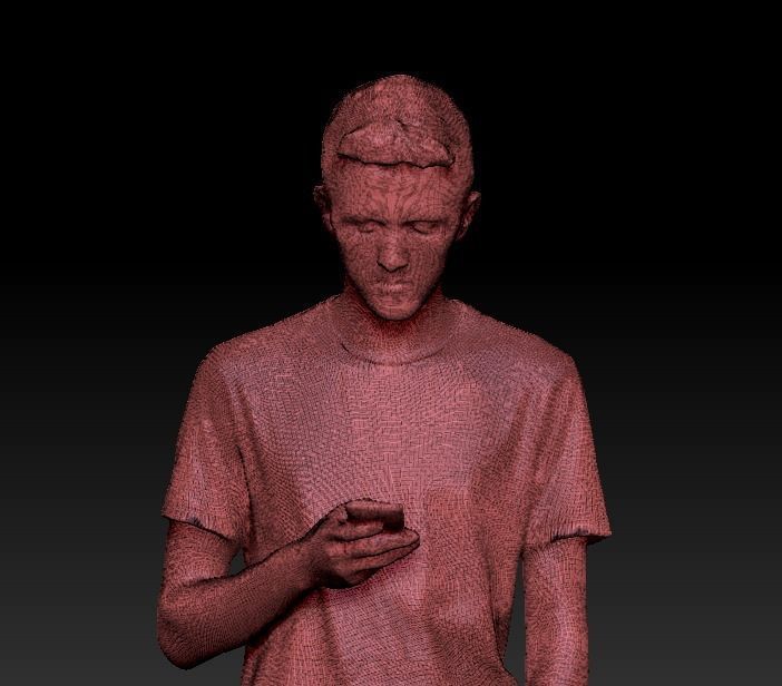 Young man is texting a message 30 Low-poly 3D model_6
