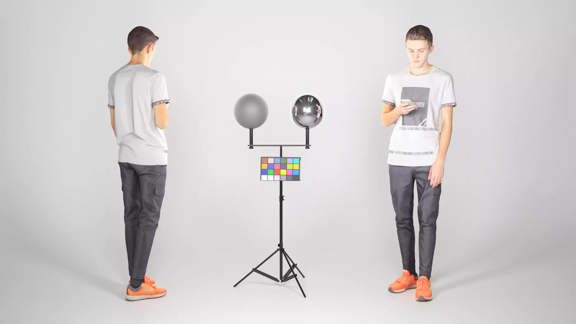 Young man is texting a message 30 Low-poly 3D model_0