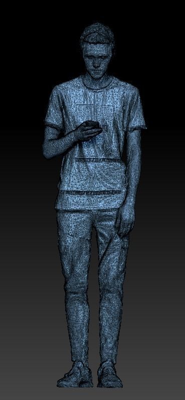 Young man is texting a message 30 Low-poly 3D model_5