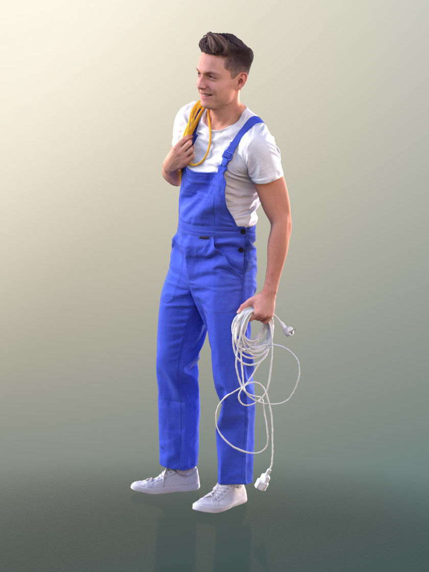 Dan 10544 - Working Craftsman Low-poly 3D model_2