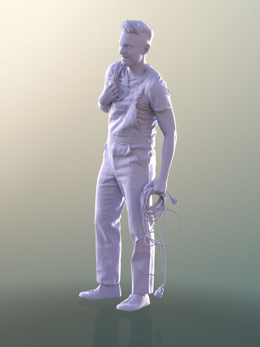 Dan 10544 - Working Craftsman Low-poly 3D model_4