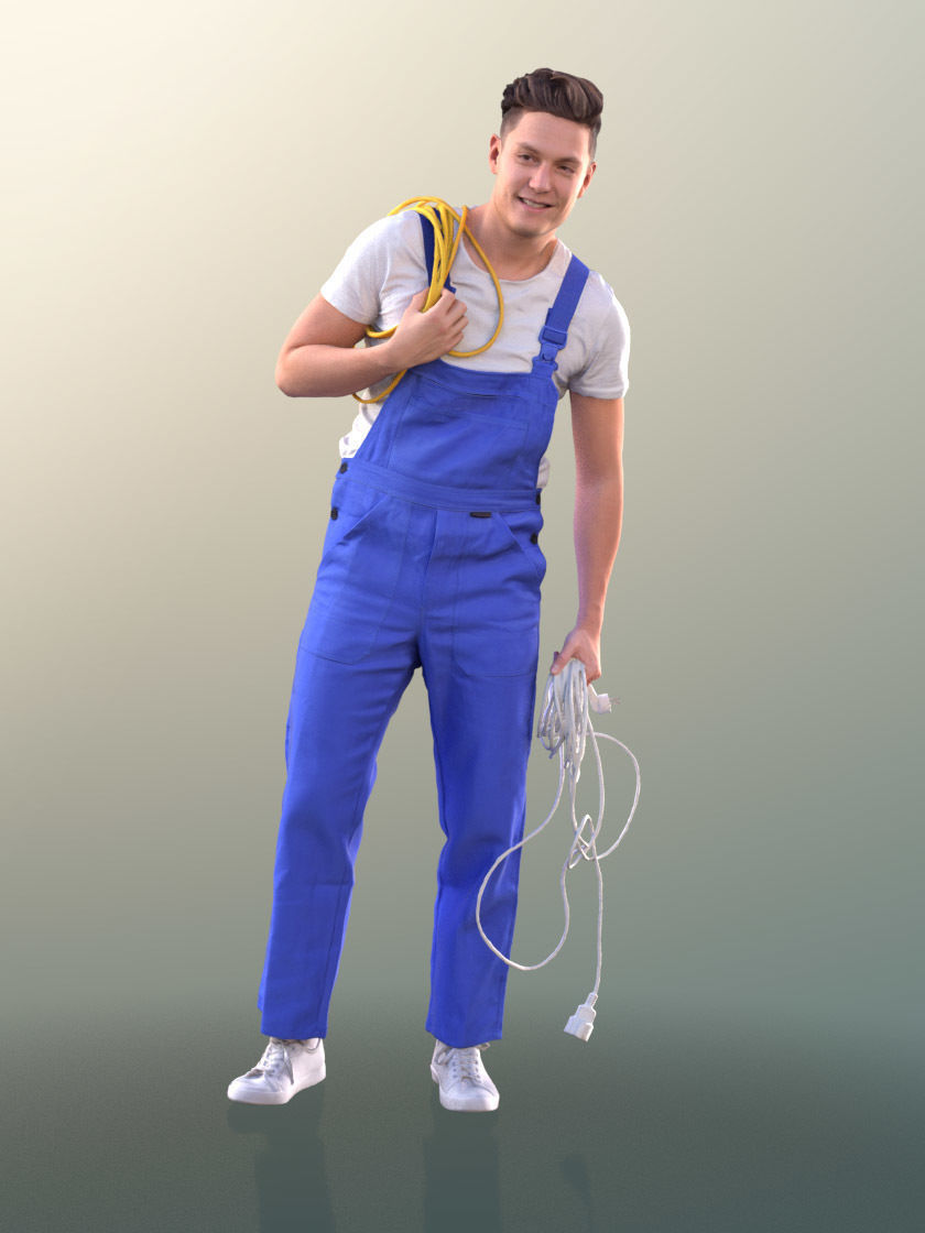 Dan 10544 - Working Craftsman Low-poly 3D model_1