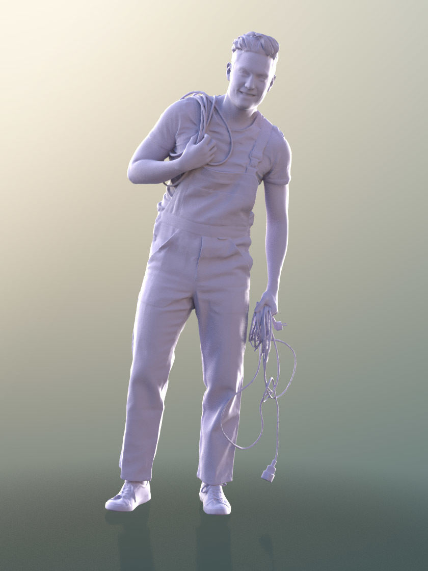 Dan 10544 - Working Craftsman Low-poly 3D model_3