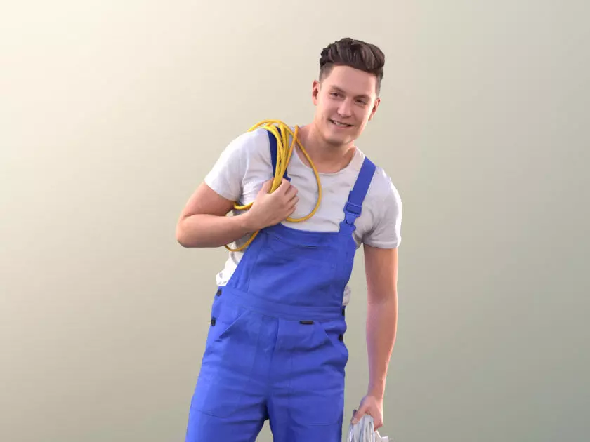 Dan 10544 - Working Craftsman Low-poly 3D model_0