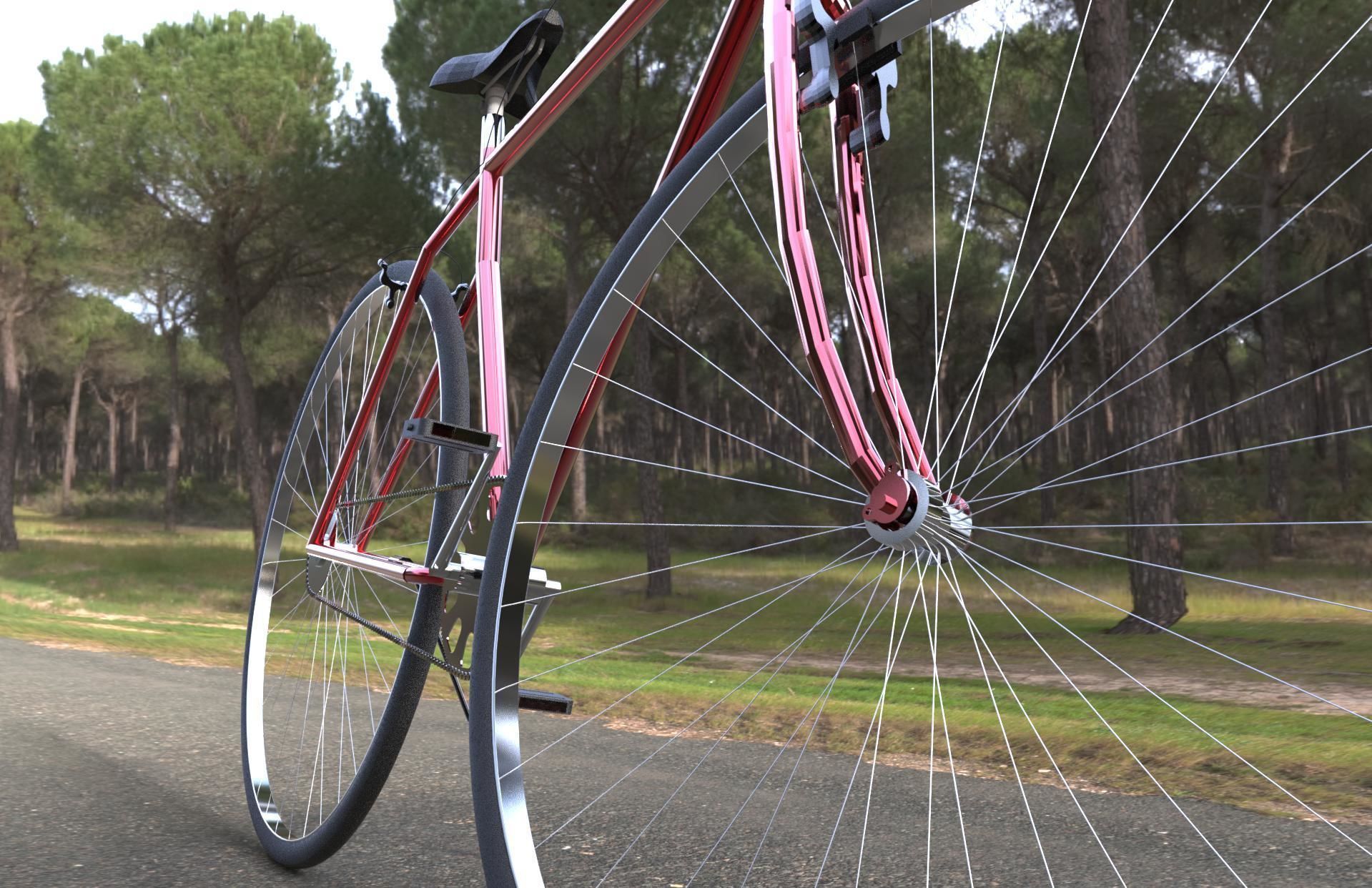 BICYCLE MODEL vintage Low-poly 3D model_11