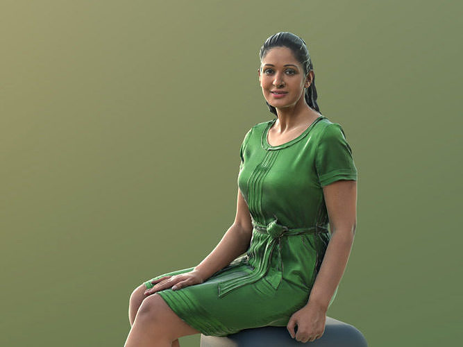 Amaya 10539 - Sitting Elegant Woman Low-poly 3D model