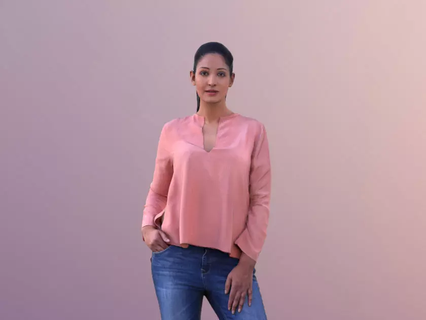 Amaya 10536 - Standing Casual Woman Low-poly 3D model