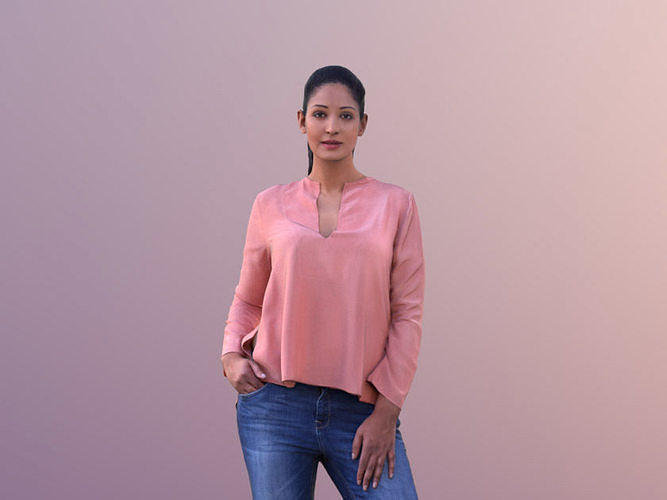 Amaya 10536 - Standing Casual Woman Low-poly 3D model