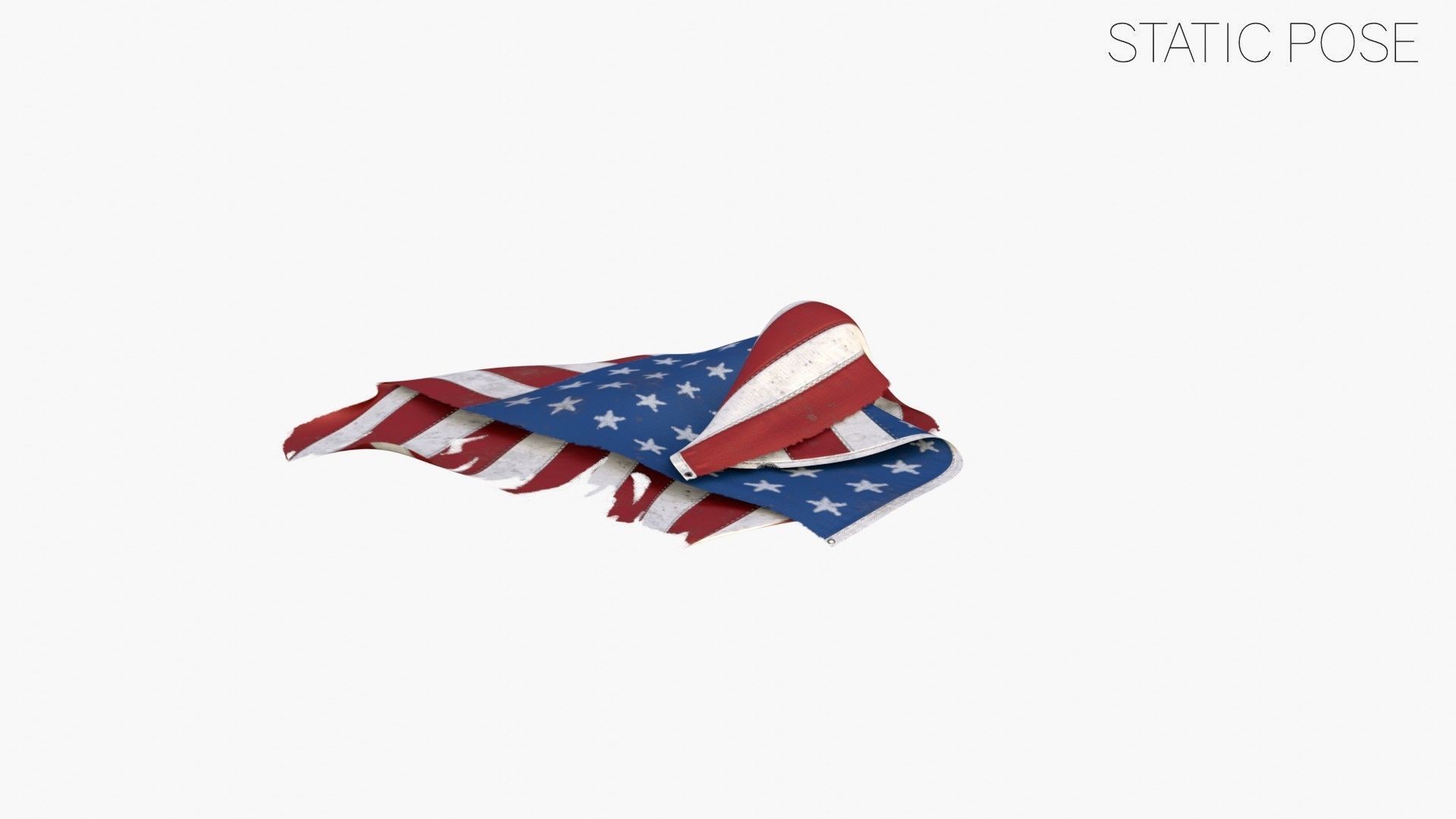 US Flag 35 Stars 1863-1865 Low-poly 3D model_12