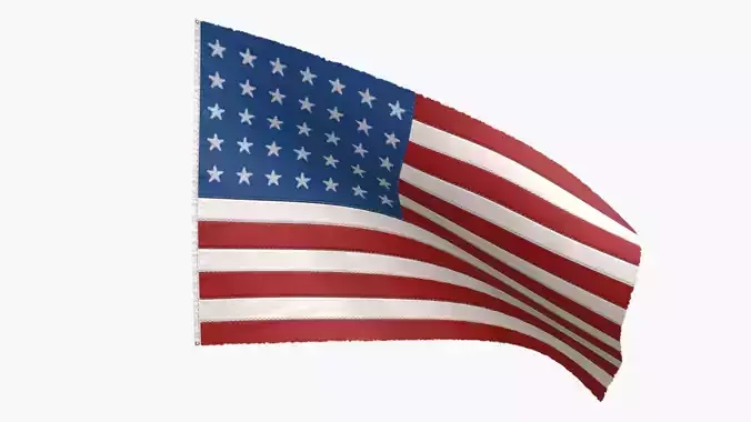 US Flag 35 Stars 1863-1865 Low-poly 3D model