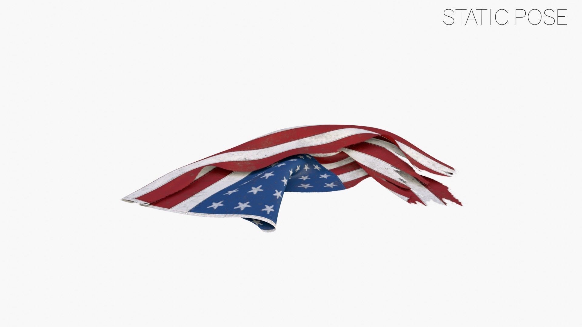 US Flag 35 Stars 1863-1865 Low-poly 3D model_11