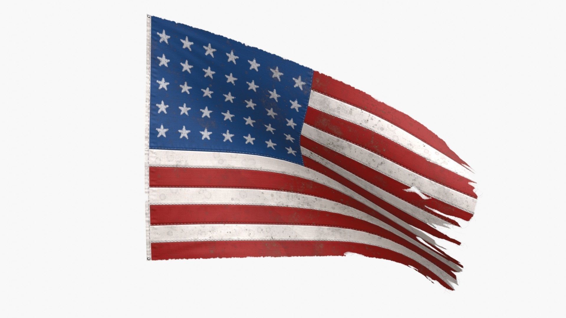 US Flag 35 Stars 1863-1865 Low-poly 3D model_2