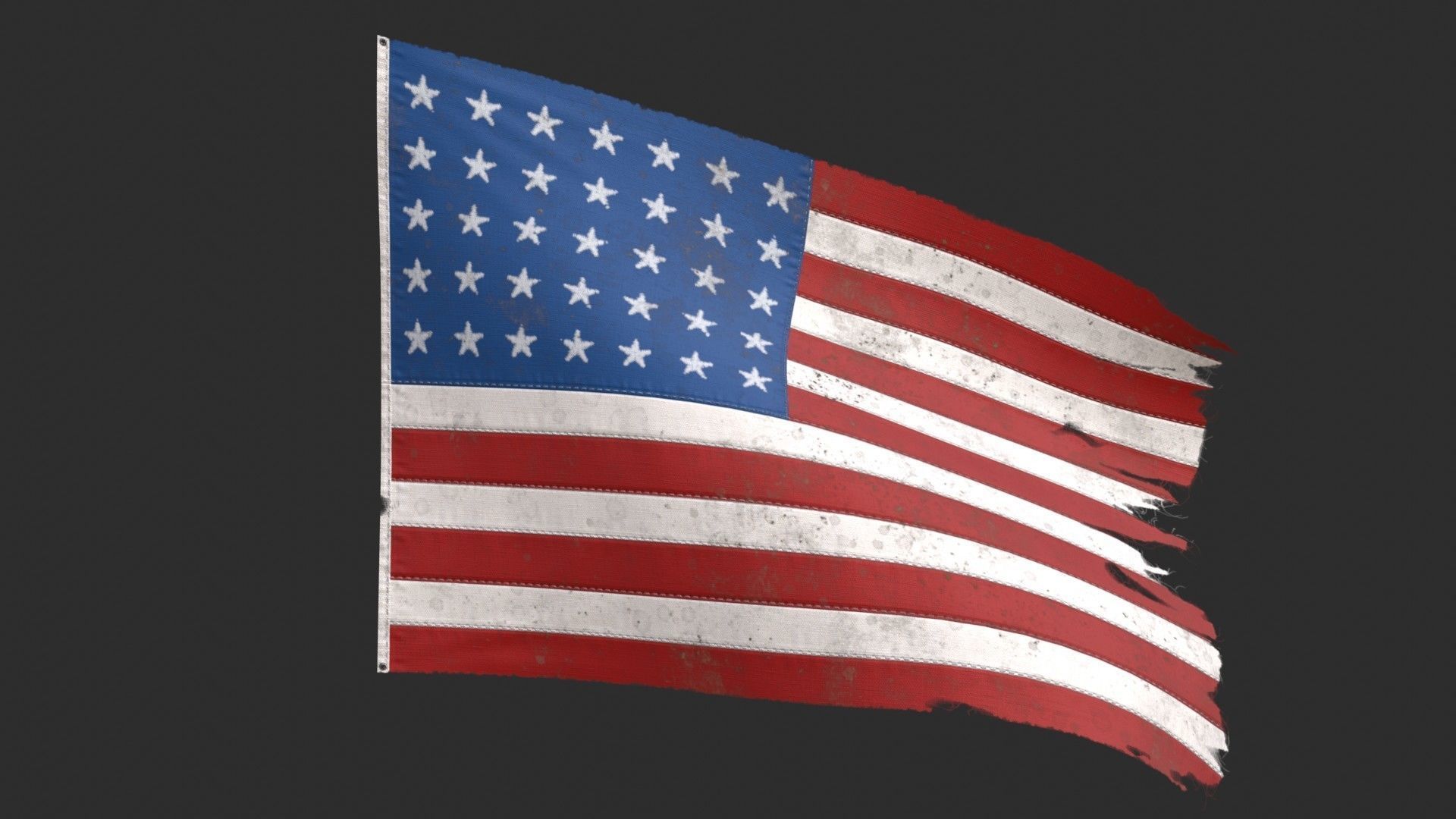 US Flag 35 Stars 1863-1865 Low-poly 3D model_7