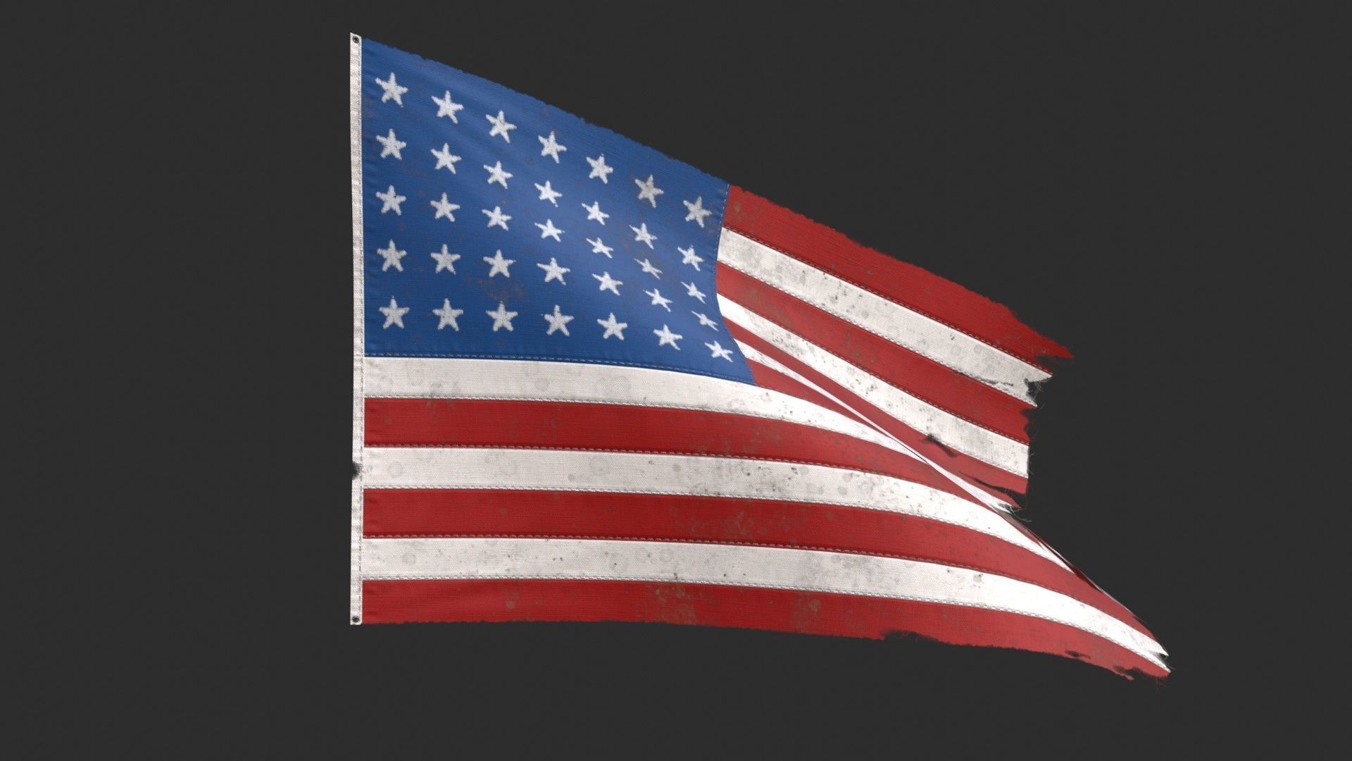 US Flag 35 Stars 1863-1865 Low-poly 3D model_5
