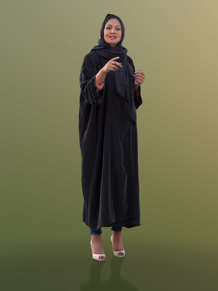 Amaya 10535 - Standing Traditional Woman Low-poly 3D model_1