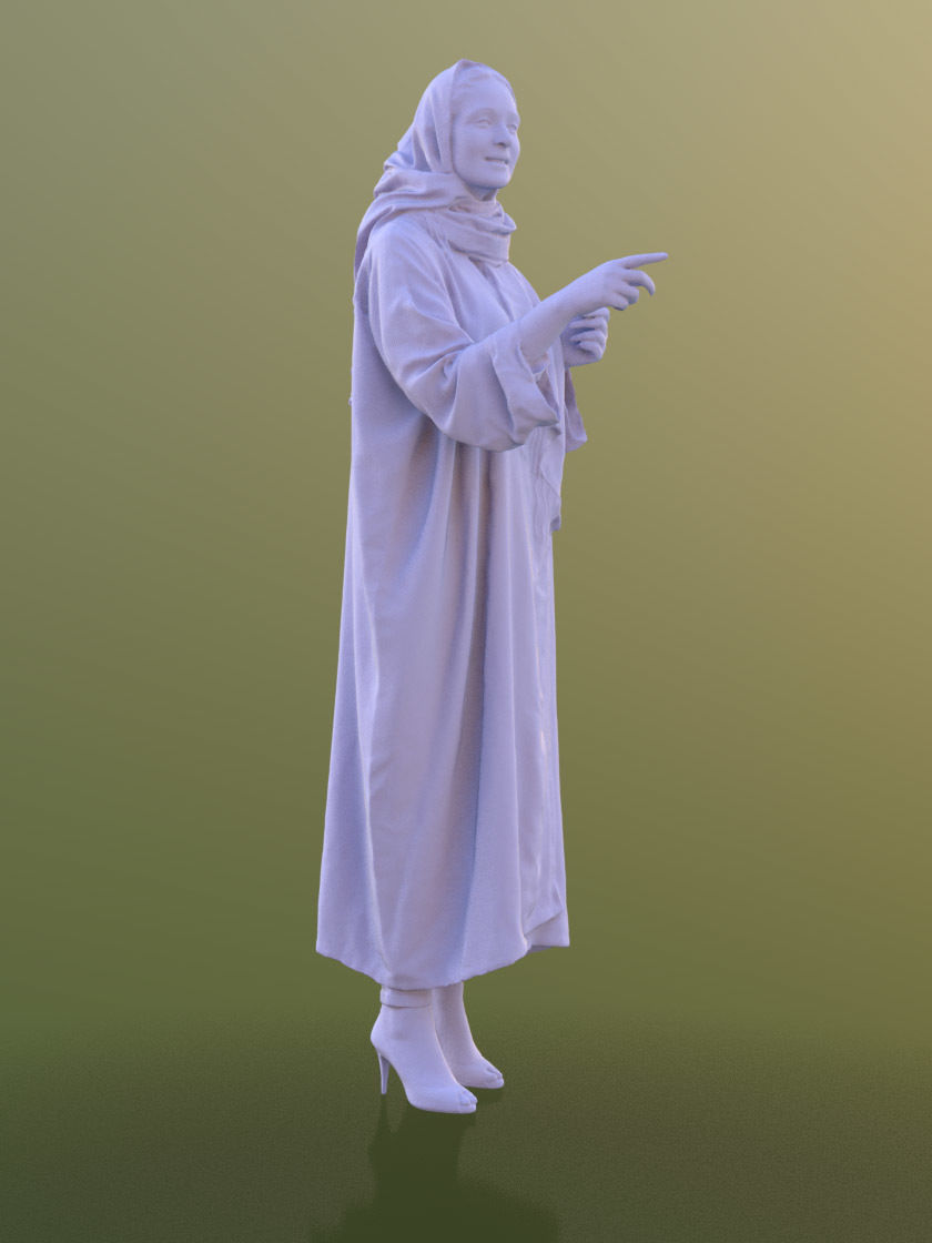 Amaya 10535 - Standing Traditional Woman Low-poly 3D model_4