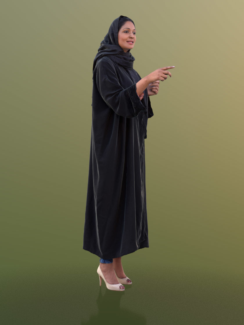 Amaya 10535 - Standing Traditional Woman Low-poly 3D model_2