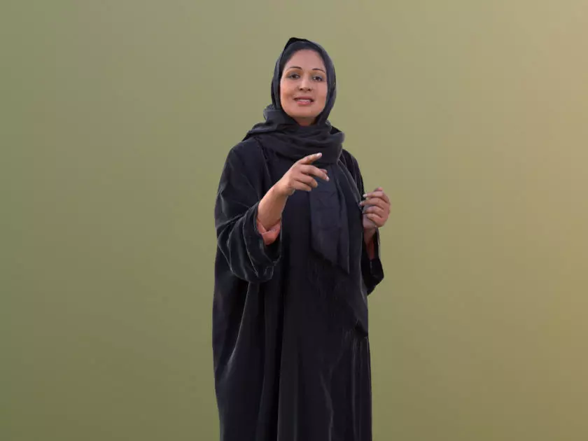 Amaya 10535 - Standing Traditional Woman Low-poly 3D model_0