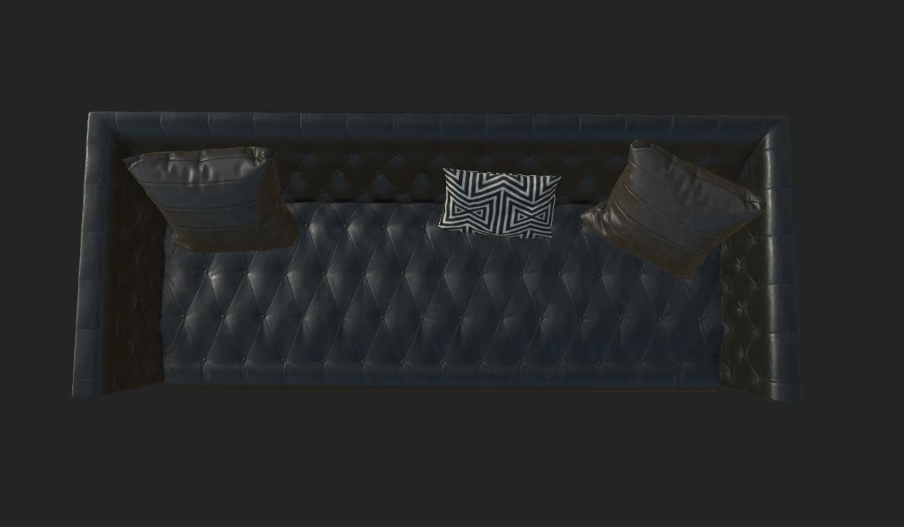 Chesterfield Sofa Low-poly 3D model_1