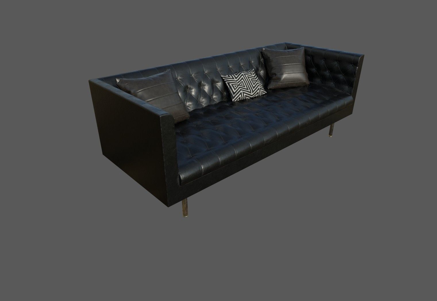 Chesterfield Sofa Low-poly 3D model_2