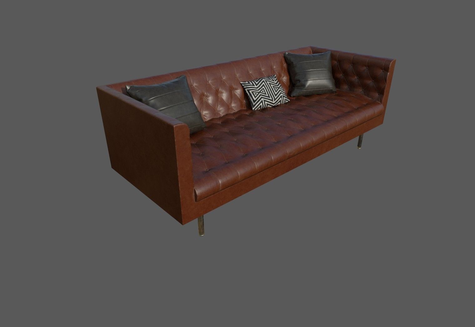 Chesterfield Sofa Low-poly 3D model_4