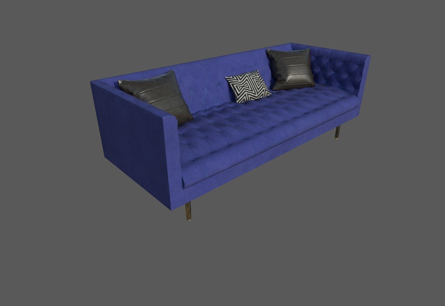 Chesterfield Sofa Low-poly 3D model_3