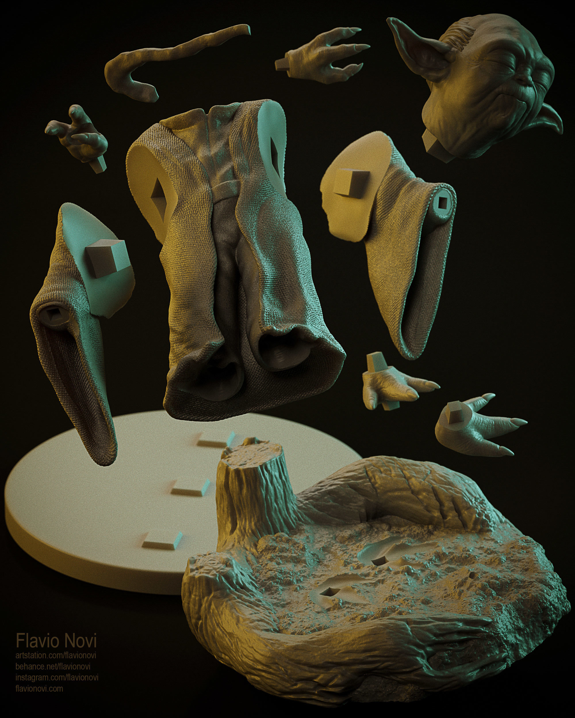 YODA ready for 3D Printing - model by Flavio Novi 3D print model_8
