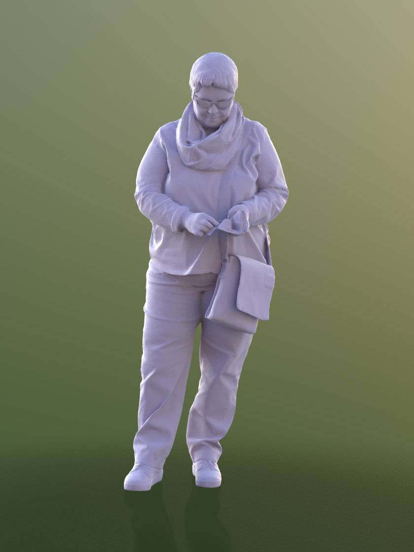 Beatrice 10532 - Paying Best Ager Woman Low-poly 3D model_3