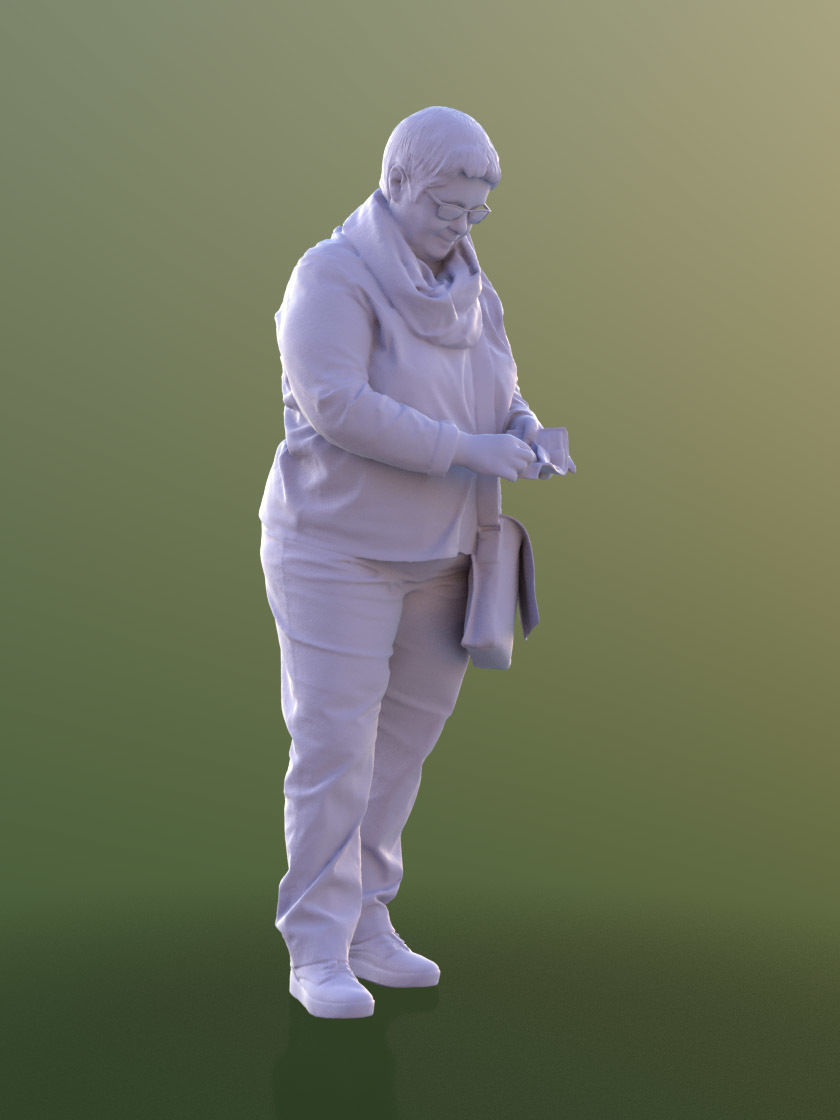 Beatrice 10532 - Paying Best Ager Woman Low-poly 3D model_4
