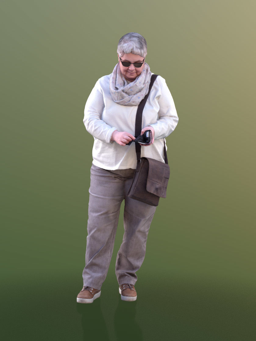 Beatrice 10532 - Paying Best Ager Woman Low-poly 3D model_1