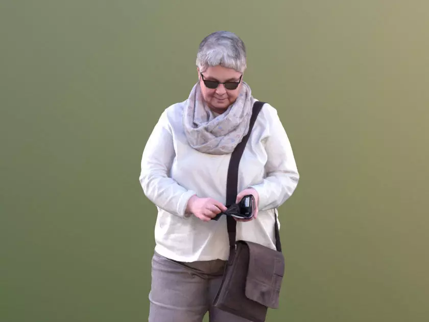 Beatrice 10532 - Paying Best Ager Woman Low-poly 3D model_0