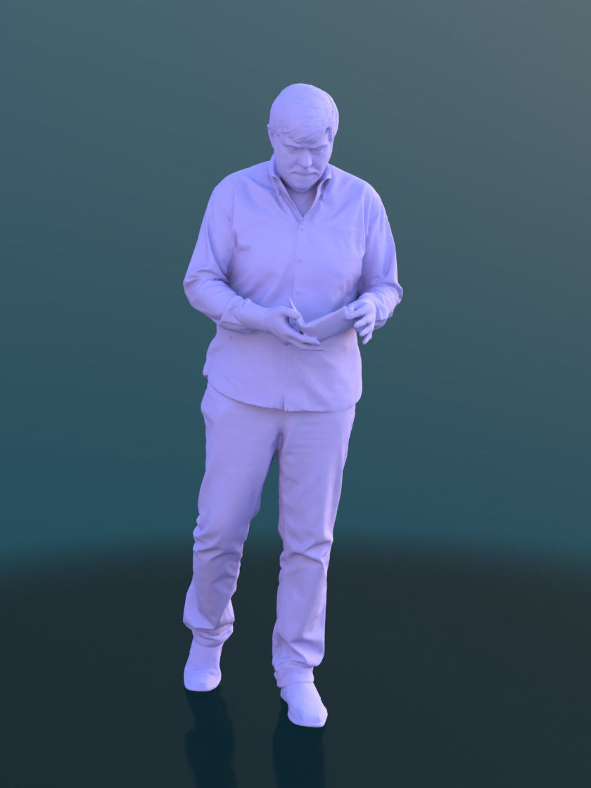 Bernd 10530 - Walking Best Ager Man Low-poly 3D model_4
