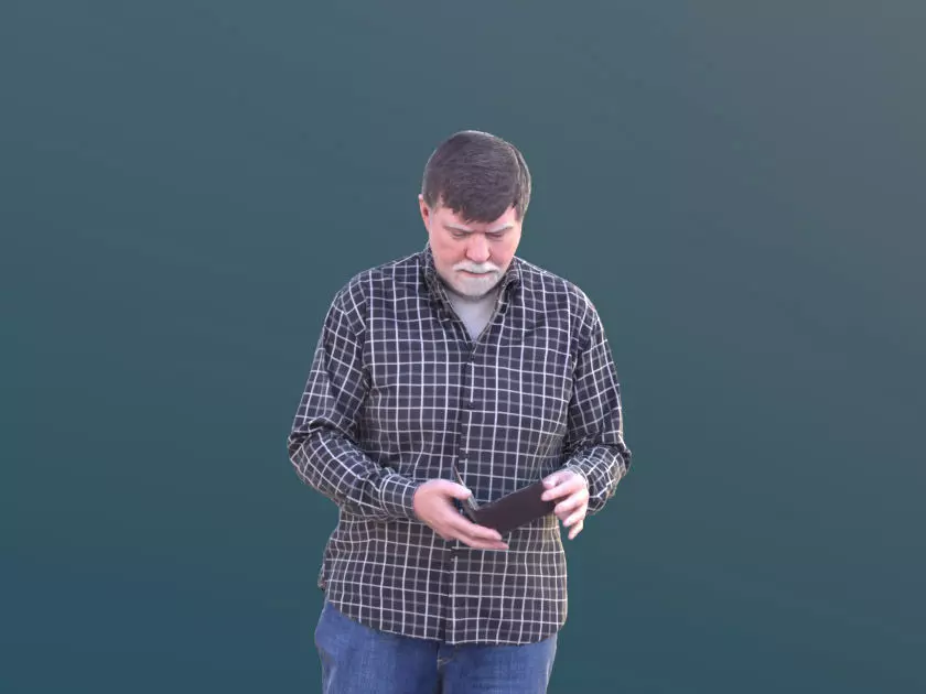 Bernd 10530 - Walking Best Ager Man Low-poly 3D model_0