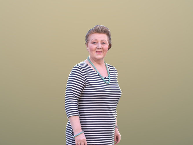 Barbara 10527 - Walking Best Ager Woman Low-poly 3D model