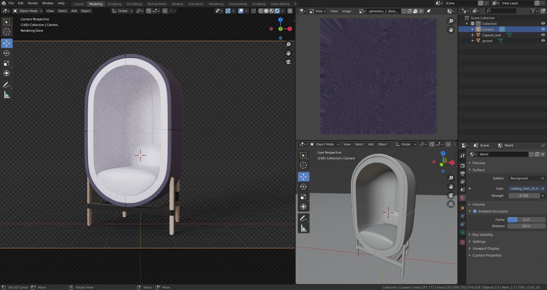 Capsule chair sofa  3D model_18