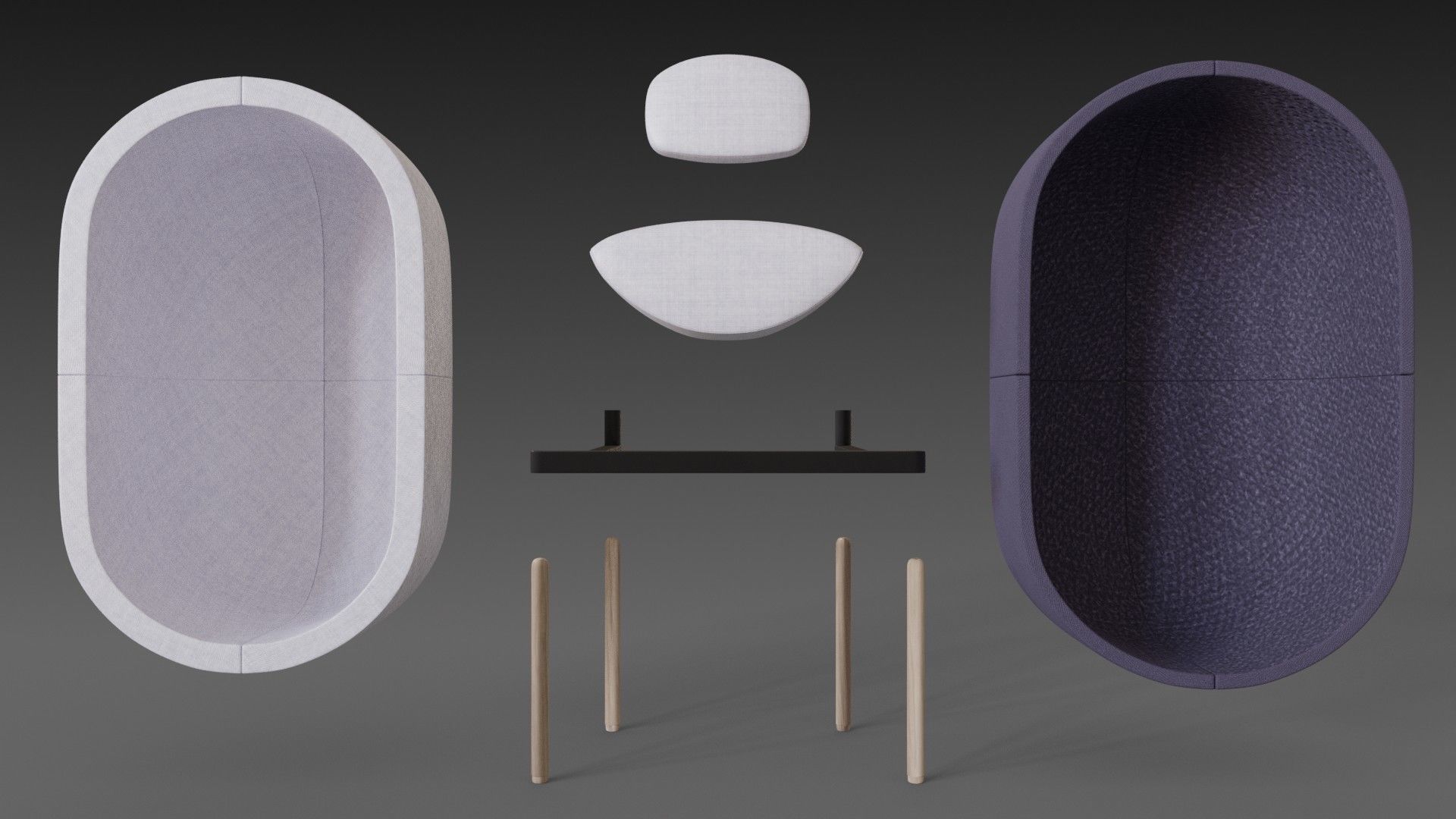Capsule chair sofa  3D model_17