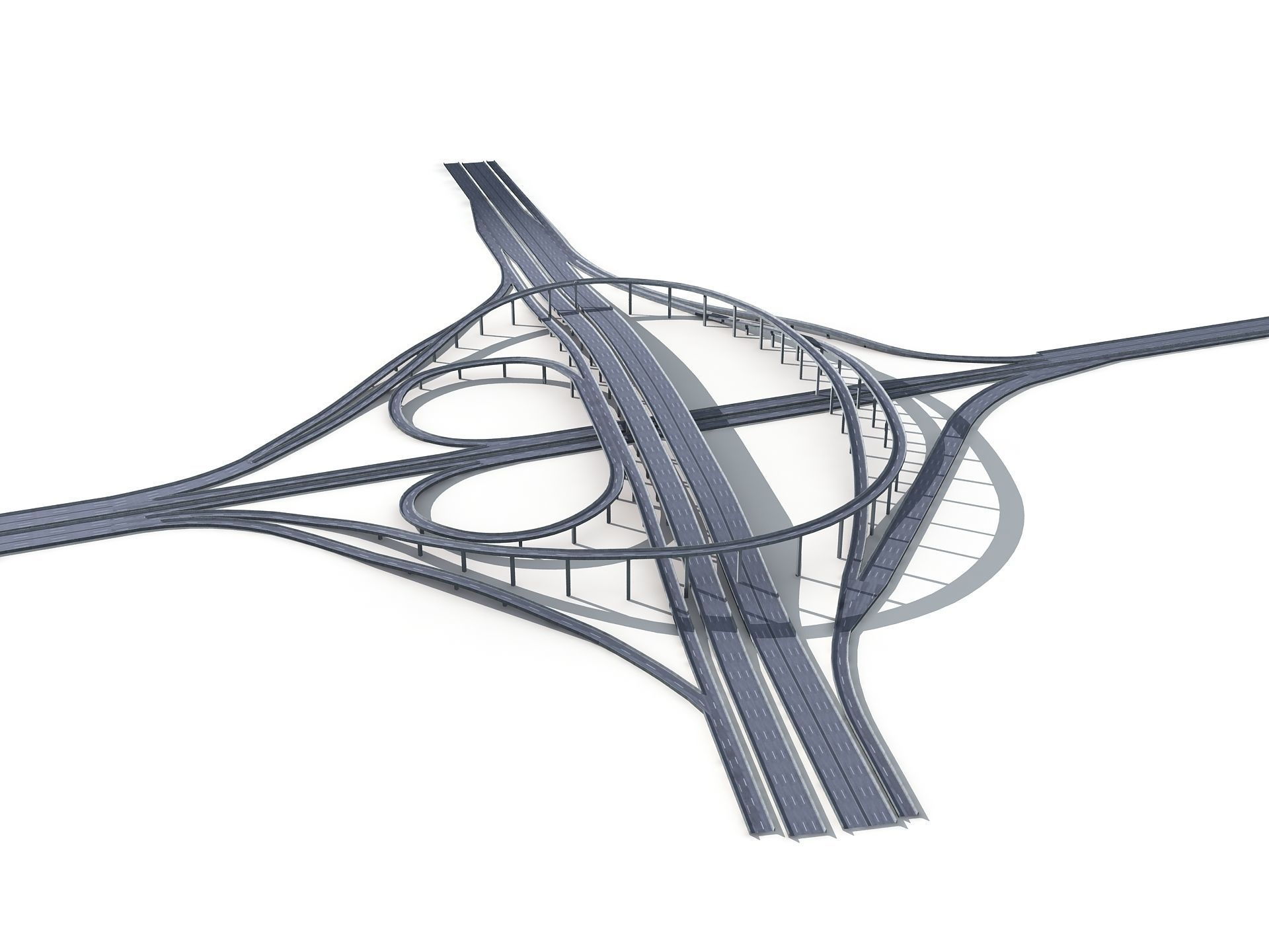 Highway Road Viaduct Flyover-11 3D model_4