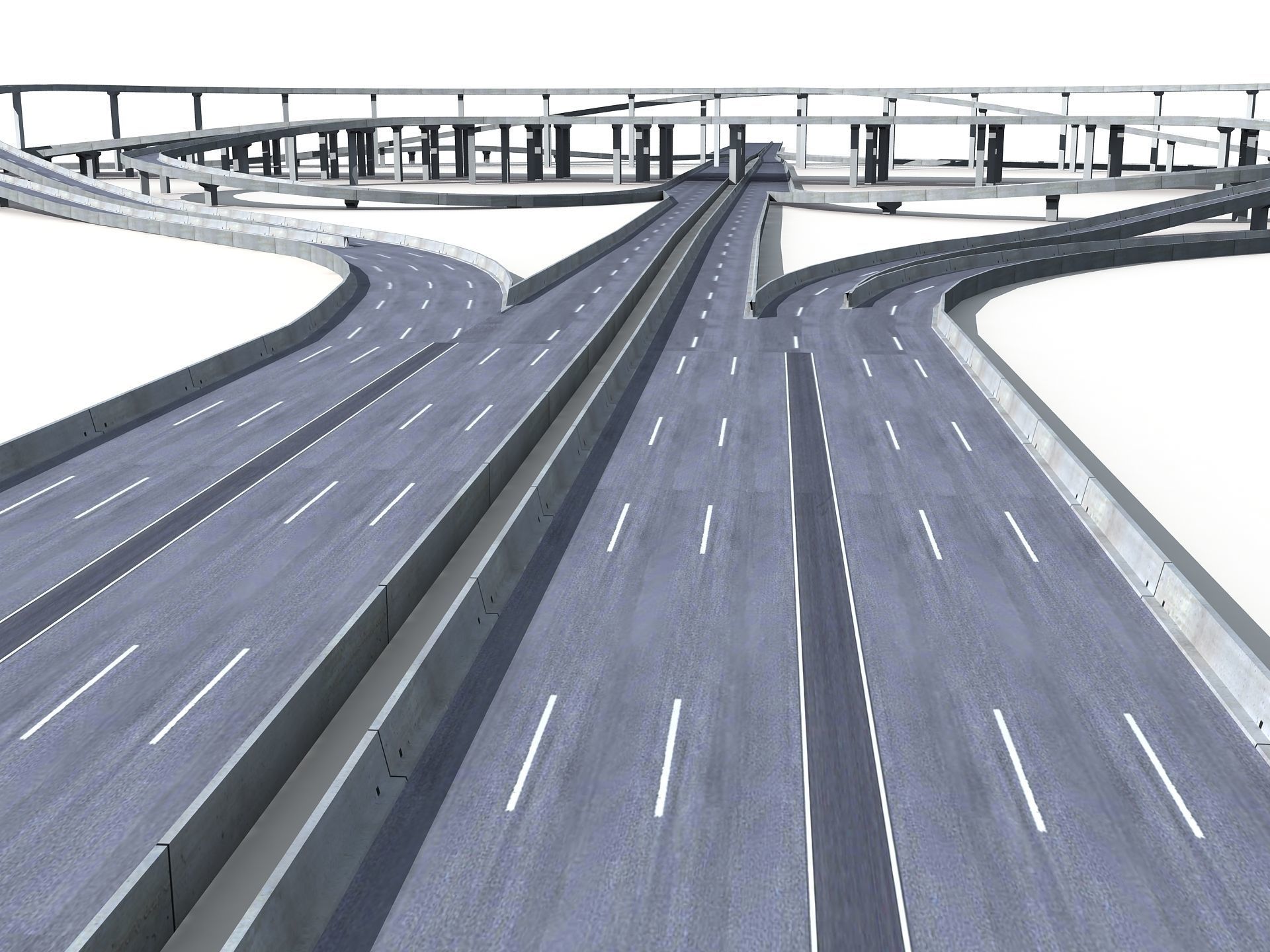 Highway Road Viaduct Flyover-11 3D model_14