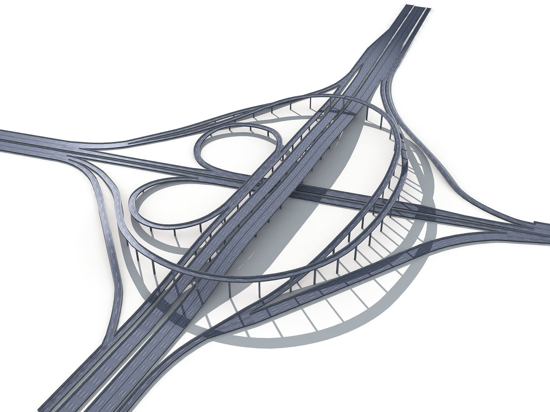Highway Road Viaduct Flyover-11 3D model_1