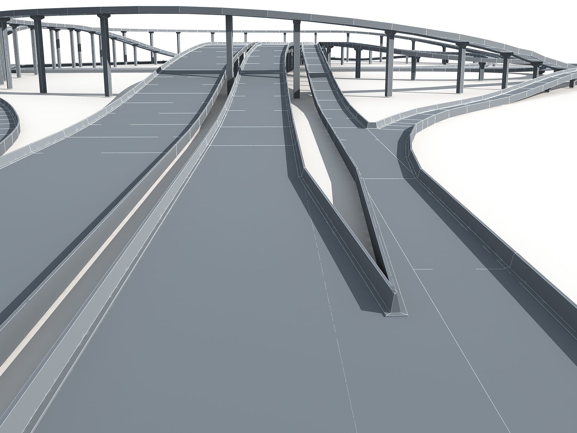 Highway Road Viaduct Flyover-11 3D model_11
